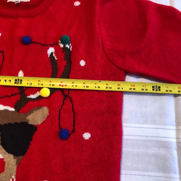 DAISY BOUTIQUE UGLY CHRISTMAS SWEATER XXL REINDEER WITH SUNGLASSES NWT - Picture 5 of 9